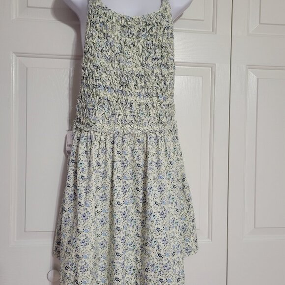 Free People Petunia Mini Dress Blue Floral Cross Back Straps Size Small NWT - Picture 2 of 4
